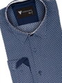 Pánská košile VS-PK-1904 tmavě modrá s bílým vzorem