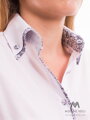 Bílá dámská košile s černým lemem Slim-Fit VS-DK1608