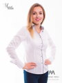 Bílá dámská košile s černým lemem Slim-Fit VS-DK1608