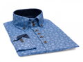Pánská košile VS-PK-1909 tmavě modrá se vzorem mandala