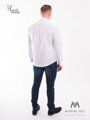 Luxusní pánská bílá lesklá košile s manžetovými knoflíčky SLIM FIT STŘIH VS-PK-1712