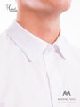 Luxusní pánská bílá lesklá košile s manžetovými knoflíčky SLIM FIT STŘIH VS-PK-1712