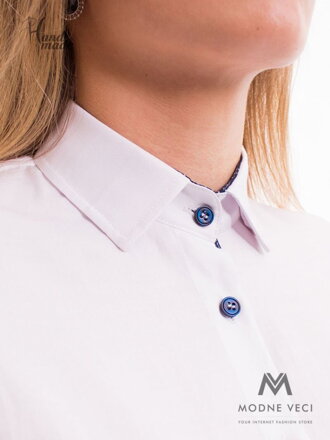Bílá dámská košile s tečkovaným lemem Slim-Fit VS-DK1610